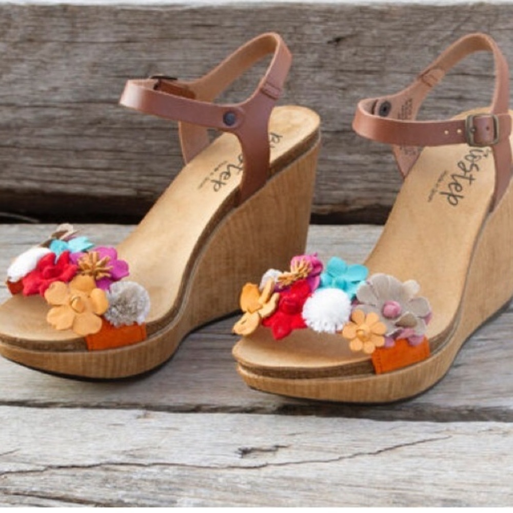 Colorful Floral Wedge Sandals